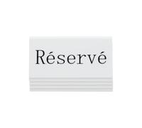 Securit Tableau Noir de Table en Plastique réservation française, Lot de 5 Pieds Blanc