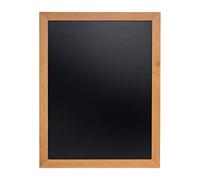 Securit Tableau noir mural finition laquée avec bord en teck 70 x 90 cm