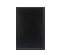SECURIT - Tableau Noir Mural "Woody" + Marqueur à Craie Liquide - Ardoise Double Face - Cadre en Bois Laqué - 40 x 60 cm - Noir