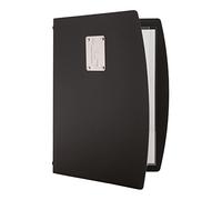 Securit Tableau noir Rio A4 vin Support avec une double insert - Noir | Plaque Acier Inoxydable - 1 Insert Double Inclus (4 Pages)