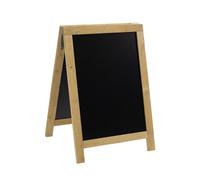 SECURIT - Tableau sur Pied Double Face en Bois "Nature" - Coloris Naturel | Pour Restaurant, Bar, Café, Boutique - Hêtre - 54,5 x 80 cm - Naturel - Ardoise Pour Marqueur à Craie Liquide
