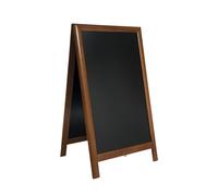 SECURIT - Tableau sur Pied en Bois d' Laqué "Deluxe" - Coloris Marron Foncé | Pour Restaurant, Bar, Café, Boutique - Marron Foncé - 70 x 120 cm - Marron Foncé - Ardoise Pour Marqueur à Craie Liquide