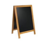 SECURIT - Tableau sur Pied en Bois d' Laqué "Deluxe" - Coloris Teck | Pour Restaurant, Bar, Café, Boutique - Teck - 55 x 85 cm - Teck - Ardoise Pour Marqueur à Craie Liquide