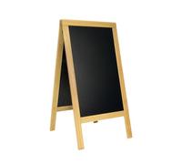 SECURIT - Tableau sur Pied en Bois d'Hévéa Laqué "Deluxe" - Ardoise Pour Marqueur à Craie Liquide - Pour Restaurant, Bar, Café, Boutique - 75 x 135 cm - Coloris Naturel