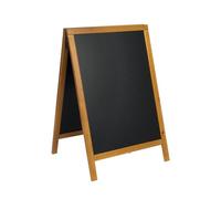 SECURIT - Tableau sur Pied en Bois "Woody" - Couleur Teck | Pour Restaurant, Bar, Café Boutique - Teck - 55 x 85 cm - Teck - Ardoise Pour Marqueur à Craie Liquide