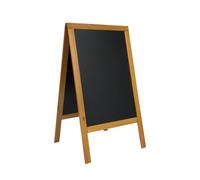 SECURIT - Tableau sur Pied en Bois "Woody" - Couleur Teck | Pour Restaurant, Bar, Café Boutique - Teck - 69 x 125 cm - Teck - Ardoise Pour Marqueur à Craie Liquide
