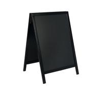 SECURIT - Tableau sur Pied en Bois "Woody" - Noir | Pour Restaurant, Bar, Café Boutique - Noir - 55 x 85 cm - Noir - Ardoise Pour Marqueur à Craie Liquide