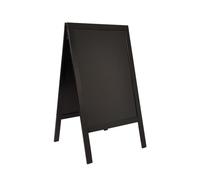 SECURIT - Tableau sur Pied en Bois "Woody" - Noir | Pour Restaurant, Bar, Café Boutique - Noir - 69 x 120 cm - Noir - Ardoise Pour Marqueur à Craie Liquide