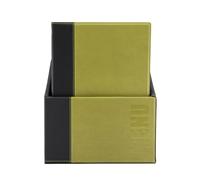 SECURIT Trendy Lot de 20 cartes de menu aspect cuir A4 avec boîte + 1 double insert pour menus (pour 4 pages A5), vert, cuir synthétique