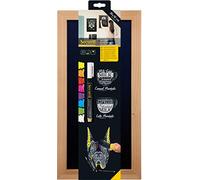 Securit Woody Tableau noir mural en teck 20 x 40 cm