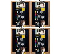 Securit Woody Tableau noir mural en teck 30 x 40 cm (Lot de 4)