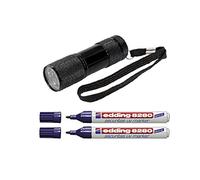 Securitas e-8280 - Marqueur UV - Pointe ronde - 1,5 à 3 mm - Incolore + lampe UV 9 LED