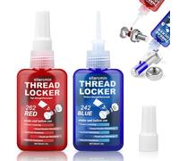 Sécurité de vis haute résistance et résistance moyenne 50 ml + 50 ml colle à vis résistante à la chaleur durcissement anaérobie colle filetée pour vis boulons de fixation - Empêche le desserrage (bleu