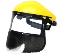 Sécurité robuste avec double couche pour visière transparente en polycarbonate et protection en maille pour tronçonneuse, pelouse, jardinage, jaune, taille L (jaune)