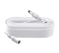 Security-01 Câble d'extension d'alimentation CC de 8 m, Prise 5,5 mm x 2,1 mm, Prise mâle vers Femelle, DC 5 V 6 V 9 V 12 V 24 V pour caméras de sécurité, DVR, routeur, imprimante, Bande LED, Blanc