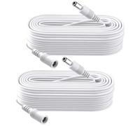 Security-01 Lot de 2 câbles d'extension d'alimentation CC de 8 m, Prise 5,5 mm x 2,1 mm, DC 5 V 6 V 9 V 12 V 24 V pour caméras de sécurité, DVR, routeur, imprimante, Bande LED, Blanc