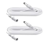 Security-01 Lot de 2 rallonges d'alimentation CC 5,5 mm x 2,1 mm, pour caméra de vidéosurveillance, caméra IP WiFi, DVR, Bande LED, câble d'extension Adaptateur d'alimentation DC, Blanc, 2 m