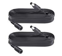 Security-01 Lot de 2 rallonges d'alimentation CC 5,5 mm x 2,1 mm, pour caméra de vidéosurveillance, caméra IP WiFi, DVR, Bande LED, câble d'extension Adaptateur d'alimentation DC, Noir, 3 m