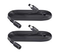 Security-01 Lot de 2 rallonges d'alimentation CC 5,5 mm x 2,1 mm, pour caméra de vidéosurveillance, caméra IP WiFi, DVR, Bande LED, câble d'extension Adaptateur d'alimentation DC, Noir, 2 m