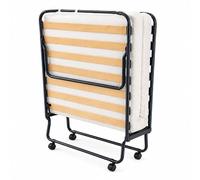 SEDAC Lit Pliant 90 cm Haute densité - Lit d’Appoint ou Régulier Adulte, Mousse Confort, Structure Acier Renforcé, Pliable Compact avec roulettes