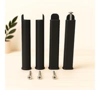 SEDAC Pieds pour Cadre Lattes 22 cm Noir - Pieds Sommier Universels à Visser - Robustes et Stables, Idéal Cadre à Lattes, Rangement et Nettoyage Facile