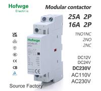 Sediнтактор HCH8s-25 contacteur modulaire 2P 25A AC DC 2NO ou 2NC 1NO1NC 24V 110V 220V contacteur domestique automatique Type sur Rail Din 25A 2NO AC110V
