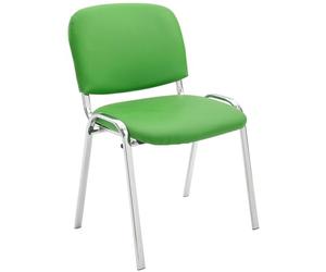 Sedia ospite impilabile KEN in similpelle verde