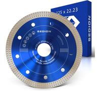 SEDION ® Disque diamanté 125 mm - Disque pour la coupe de carreaux durs céramique porcelaine grès granit marbre 125mm x 22,23 - Sedion Premium Quality - Disque diamanté flexible