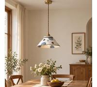 Sedtonmu Suspension Vintage en Céramique Peinte 3 Températures de Couleur | Petite Lampe Suspendue LED à Cordon Réglable pour Chambre Salle à Manger Cuisine Bureau Salon et Chevet