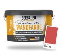 SEEBAUER diy Peinture murale rouge pour intérieur (No. 332 Heavy Red 2,5 Litre) Tons rouges haute opacité