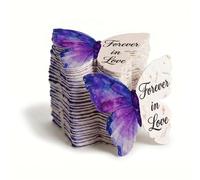 Seed Bloom Lot de 50 feuilles de papier de graines de papillon Forever in Love - Fleurs sauvages à planter et inscriptibles, à utiliser pour mariage, fête prénatale, cadeaux de fête, décorations ou