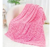 SEEGU Couverture Polaire Cheetah en Peluche Chaude et légère pour canapé, lit, Camping, Voyage, Motif léopard, Rose, 127 x 152,4 cm (BP-15)