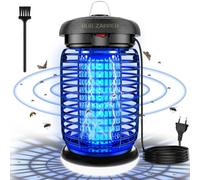 seenlast Lampe Anti Moustique avec éclairage LED, Lampe Anti Mouche 15W 4200V UV Tueur d'Insectes Électrique Étanche Anti Insectes Répulsif Efficace Portée 140m² pour Intérieur et Extérieur (1,5M)