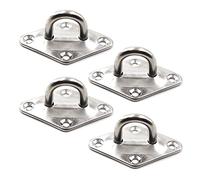 SeeRaphee Crochet de Fixation Murale de Plafond Robuste Anchor Pad Eye Plate Acier Inoxydable 304 M5 5mm 3/16" (4 pièces)