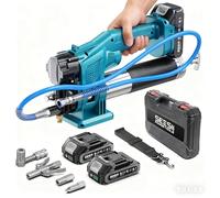 Seesii 10000 PSI Pompe a Graisse Electrique mit Komplettes Zubehörset | Tuyau flexible de 1m, Raccord à 90°, 3 Embouts, Adapté aux tracteurs, camions et autres engins lourds