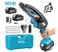 SEESII 6 ''Mini tronçonneuse sans fil 15.2 cm scie électrique Rechargeable travail du bois scie d'élagage de jardin pour Makita 18V batterie broche With 0-battery