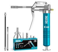 Seesii Mini Pompe à Graisse Manuelle 85g, 4000PSI Kit Pistolet à Graisse | Avec Flexible, 4 Raccords, Tube D'extension, Compact et étanche, pour Motos, Automobiles, Machines Agricoles et Bateaux