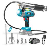 Seesii Pompe a Graisse Electrique, Débit 5,8 oz/Min, Tuyau 120 cm, 10000PSI | Pompe a Graisse avec Gâchette à Verrouillage, Raccord Rapide & LED, Idéale pour machines agricoles, camions et véhicules