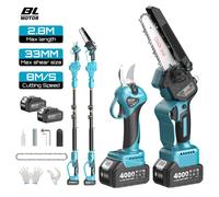 Seesii - poteau télescopique sans balais 3 en 1, ciseaux à branches hautes, tronçonneuse électrique, outils de taille de jardin pour Makita, broche de batterie 18V without battery
