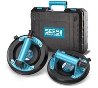 SEESII Ventouse Carrelage, 2 Pièces 8" Ventouse Vitre Professionnelle avec Pompe ABS + Poignée, Charge 200 KG, Ventouse de Levage pour Pierre, Granit, Fenêtres et Tôles Métalliques