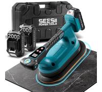 SEESII Vibromasseur de carrelage 285 mm, 2 en 1 Ventouse vibrante pour carreaux et outil de vibration, 12 vitesses, batterie 10 heures, niveau - vibromasseur de carreaux pour grandes tailles (K919B)