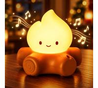 SEESUU Lampe de Nuit LED Feux de Camp, Veilleuse pour Enfants, Décoration Halloween, Lampe Rechargeable, Luminosité Réglable en Continue, 2 Modes Lumière de Bougie et Lumière Jaune Chaude, Cadeau