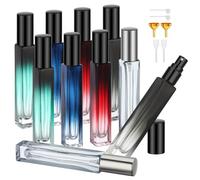 Segbeauty Vaporisateur Parfum Rechargeable, 10 Pièces 10ml Portable Flacon Parfum Voyage, Bouteille Spray Vide en Verre, avec Entonnoir, Pompe, Pipette
