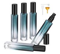 Segbeauty Vaporisateur Parfum Rechargeable, 5 Pièces 10ml Spray Voyage, Atomiseur Parfum en Verre, Flacon pour Voyage, Cadeaux (Vert Dégradé)