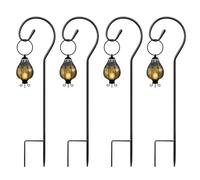 SEGNAYEN Crochets de bergers pour lanternes de jardin, crochet de berger avec base en métal, poteau de suspension pour lampe solaire, panier de Noël, décorations de mariage