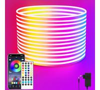 segrass 40m Lumières de corde au néon LED, corde lumineuse LED flexible avec contrôle par application/télécommande, cordes lumineuses à modes multiples, néons LED RGB extérieurs étanches IP65, bande