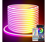 Segrass Bande LED de 20 m, avec télécommande, contrôle par application, bande LED RVB flexible étanche IP65, bande LED néon 24 V, convient pour la chambre à coucher et la décoration extérieure