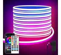 Segrass Bande LED Néon de 10 m avec commande APP, télécommande, bande RGB flexible étanche IP65, bande de 24 V pour la décoration de la chambre, de la pièce et de l'extérieur
