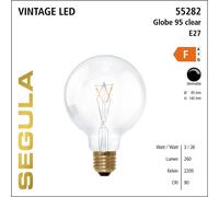 Segula 55282 SEGULA LED Globe 95 klar E27 3W 260Lm 2200K dimmbar