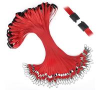 Segus Tour de Cou Porte Clé, 50 Pièces Cordon Clef Cou avec Clip de Sécurité, Cordon Collier pour Sifflet, Portefeuille, Lampe de Poche, Clé (Rouge)